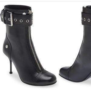 Alexander McQueen Biker Zip Bootie NIB, 8US / 38EU, BLACK